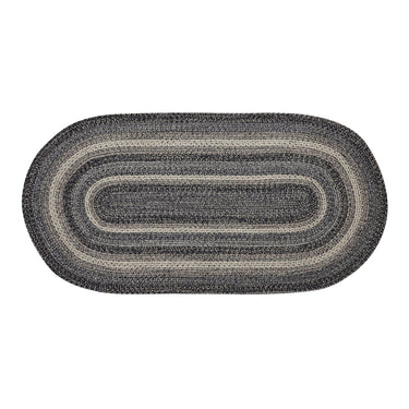 Sawyer Mill Black White Jute Braided Oval Rug with Rug Pad 3x6' VHC Brands - The Fox Decor
